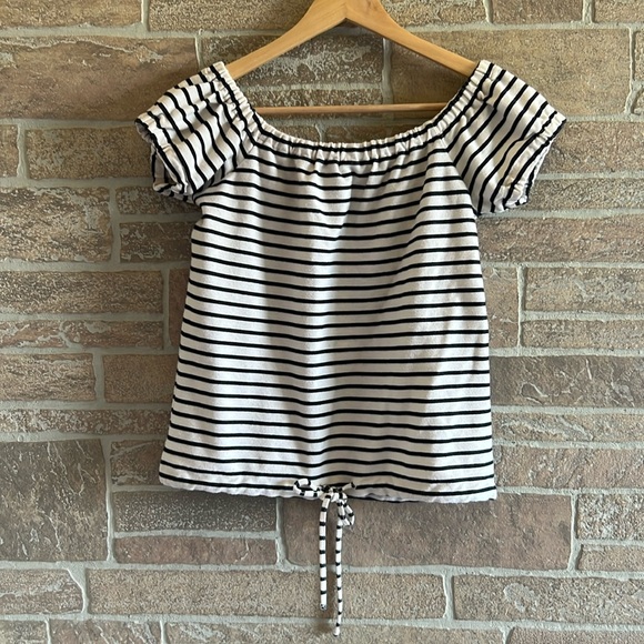 Madewell Tops - Madwell Stripe Off Shoulder Top
